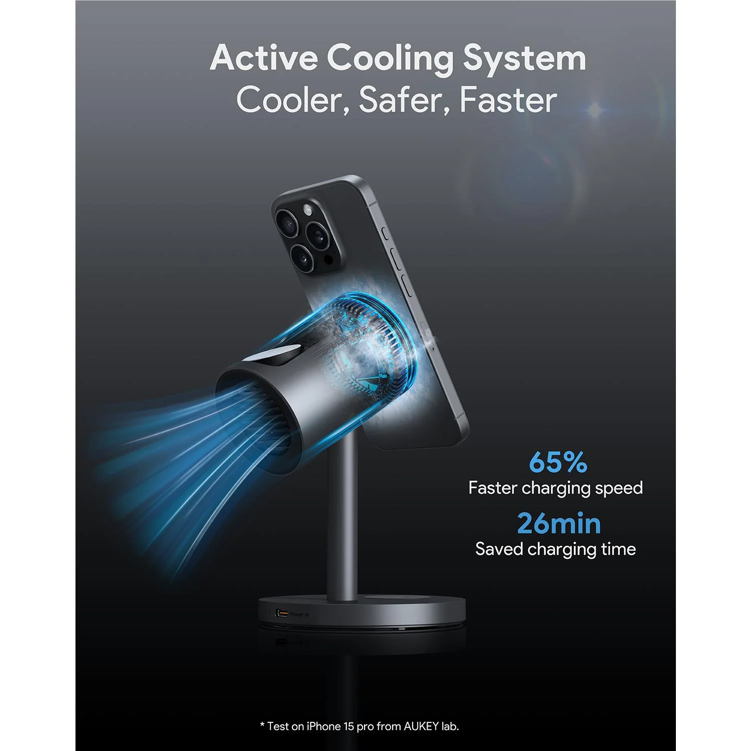 Aukey MagFusion 3-in-1 Pro Qi2 Fast Wireless Charging Station with Active Cooling - Image 10