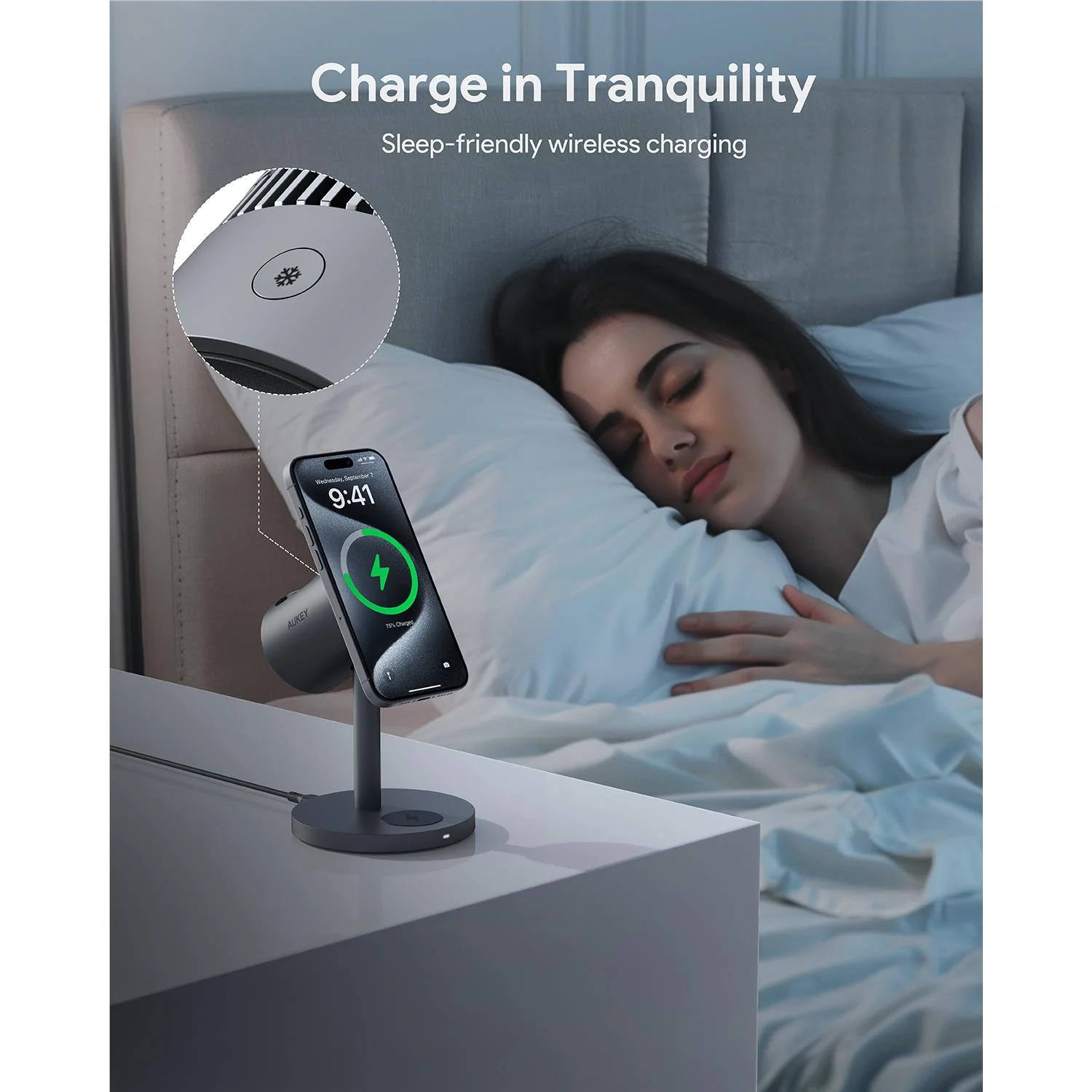 Aukey MagFusion 3-in-1 Pro Qi2 Fast Wireless Charging Station with Active Cooling - Image 9
