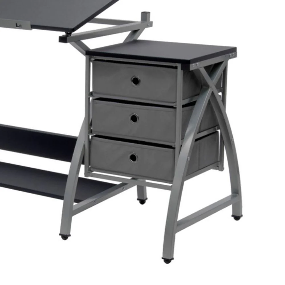 Avalon Multifunctional 3 Drawer Design Desk (Grey) - Image 2