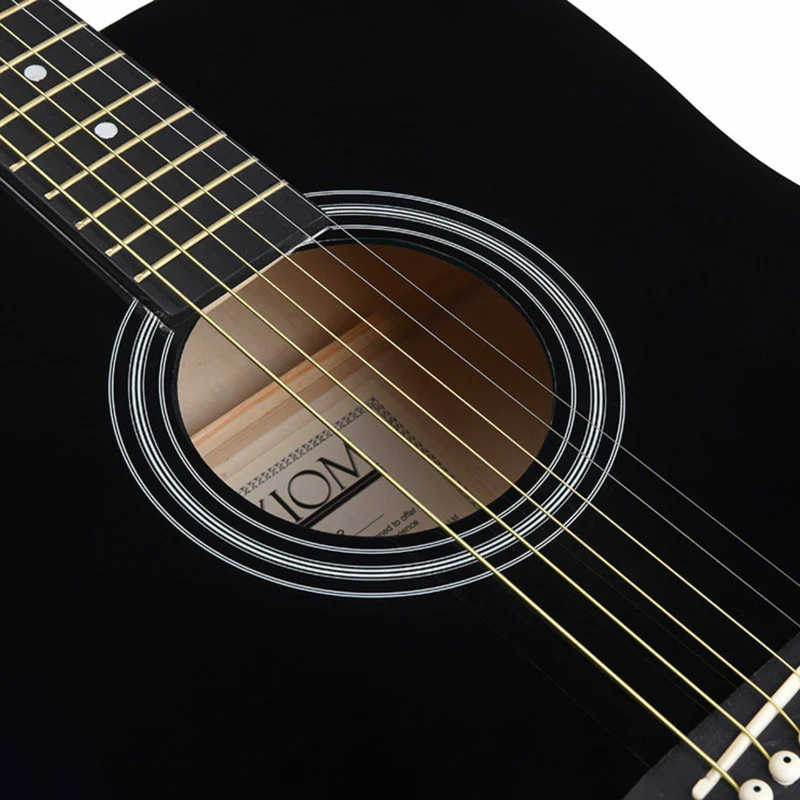 AXIOM Folkmaster Acoustic Guitar (Black) - Image 3