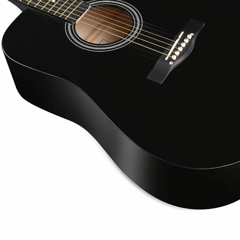 AXIOM Folkmaster Acoustic Guitar (Black) - Image 4