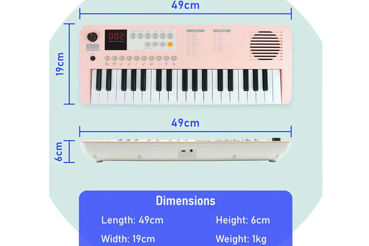 Axus Mini Keyboard 37 Key Keyboard (Pink) - Image 4