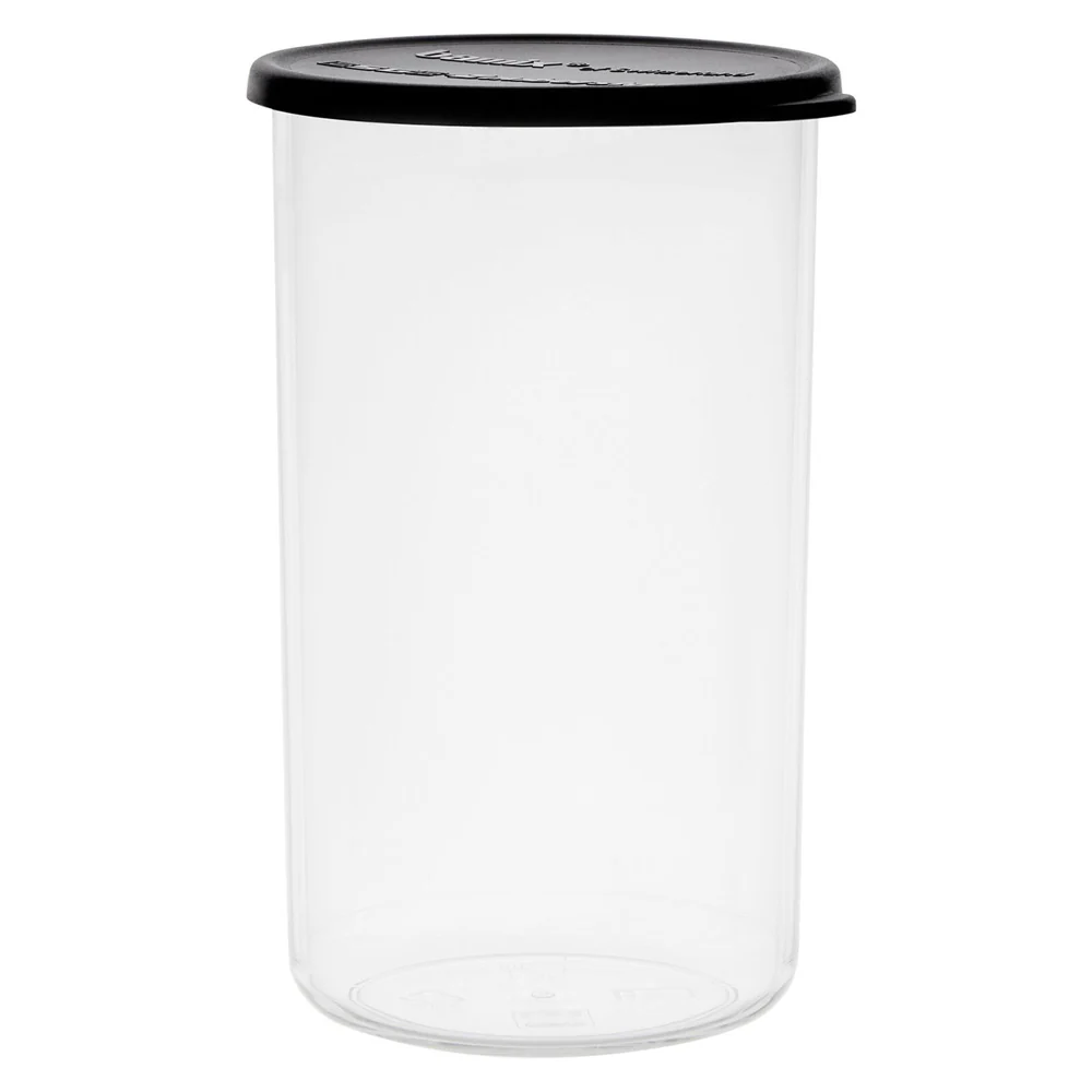 Bamix 2pc Plastic Beakers Kitchen Jug Food Container Organiser with Lid Clear - Image 2