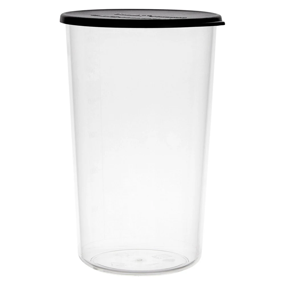 Bamix 2pc Plastic Beakers Kitchen Jug Food Container Organiser with Lid Clear - Image 3