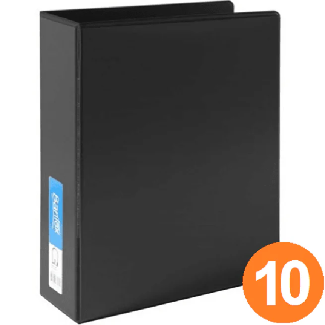 Bantex Insert Lever Arch File Folder 70mm A4 Black Box 10 - Image 3