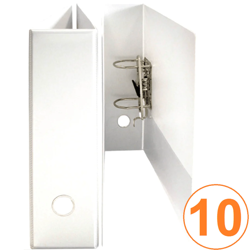 Bantex Insert Lever Arch File Folder 70mm A4 White Box 10 - Image 2