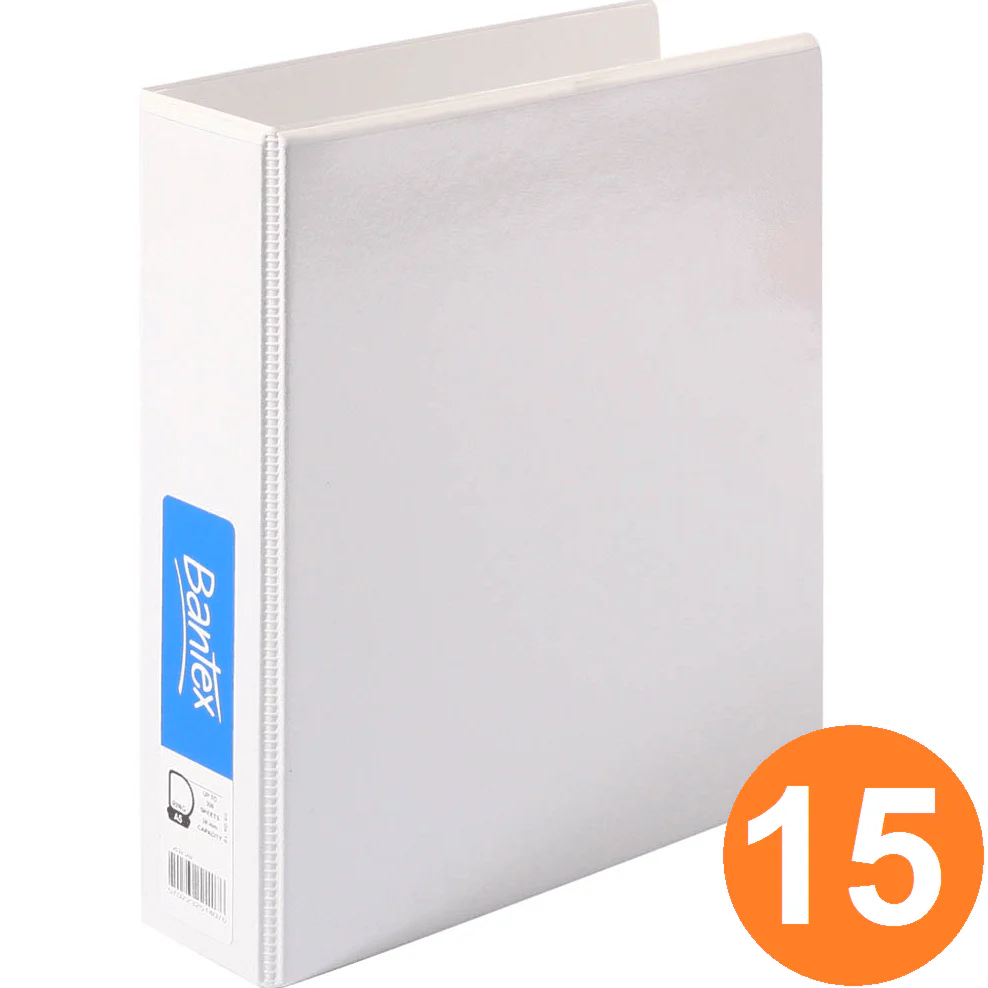Bantex Insert Ring Binder Folder 2D 38mm A5 White Filing Box 15 - Image 3