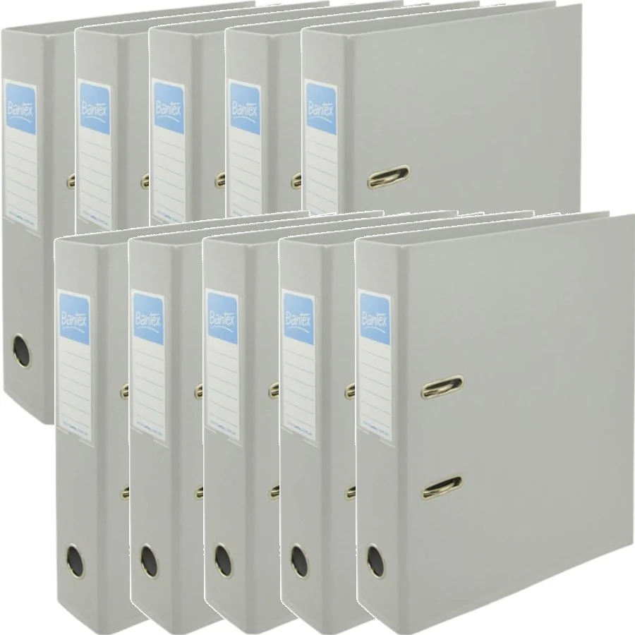 Bantex Lever Arch File Folder 70mm A4 Grey Box 10