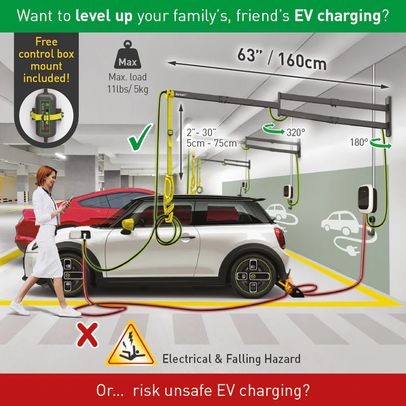 Barkan EV160WM 160cm Elegant Protective EV Charging Cable Wall Arm - Image 6
