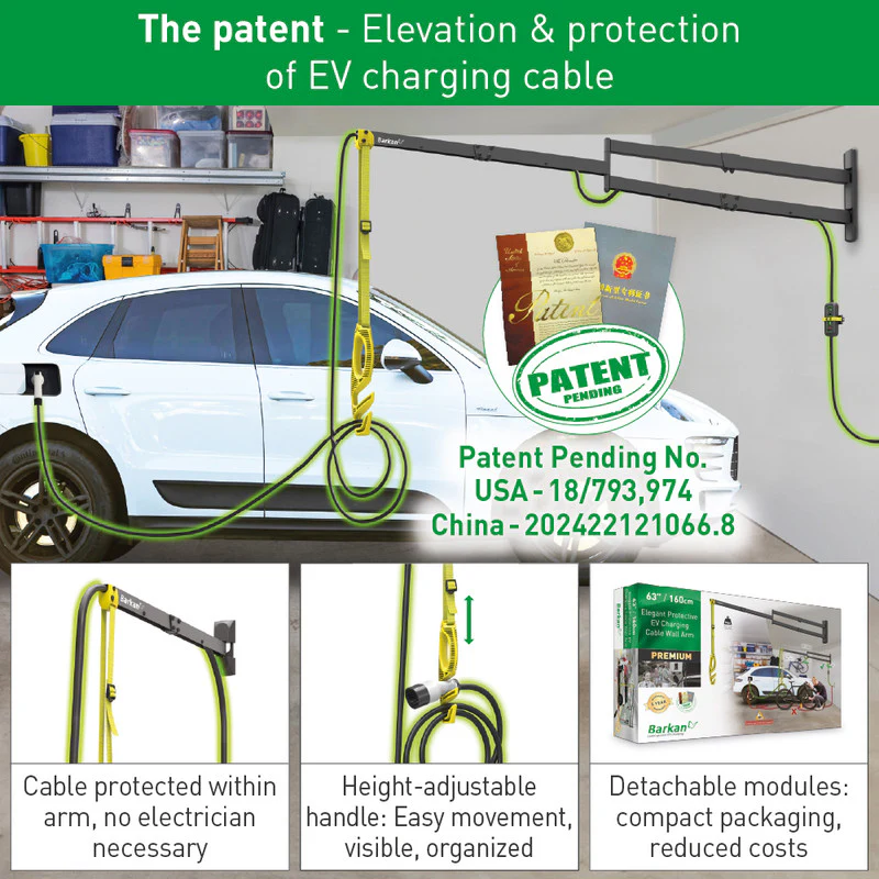 Barkan EV80WN 80cm Protective EV Charging Cable Wall Arm - Image 5