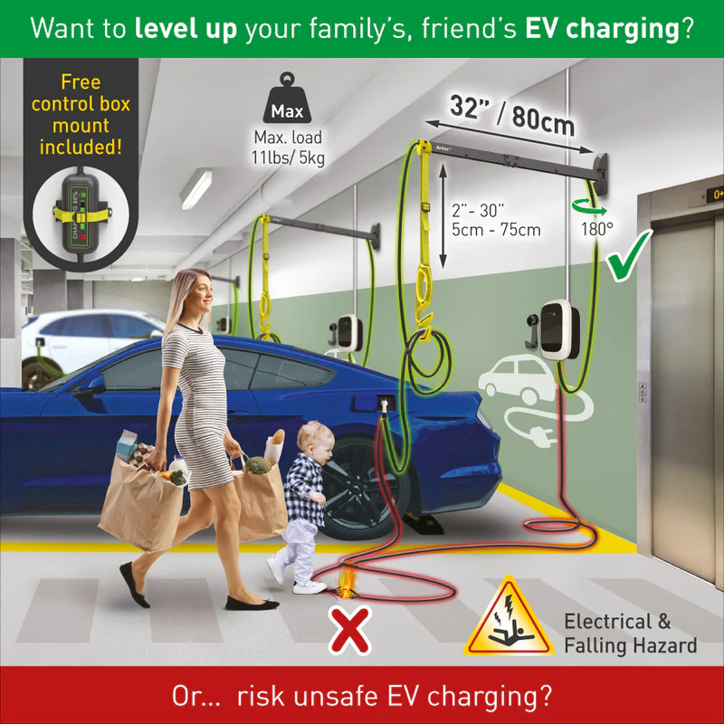 Barkan EV80WN 80cm Protective EV Charging Cable Wall Arm - Image 6