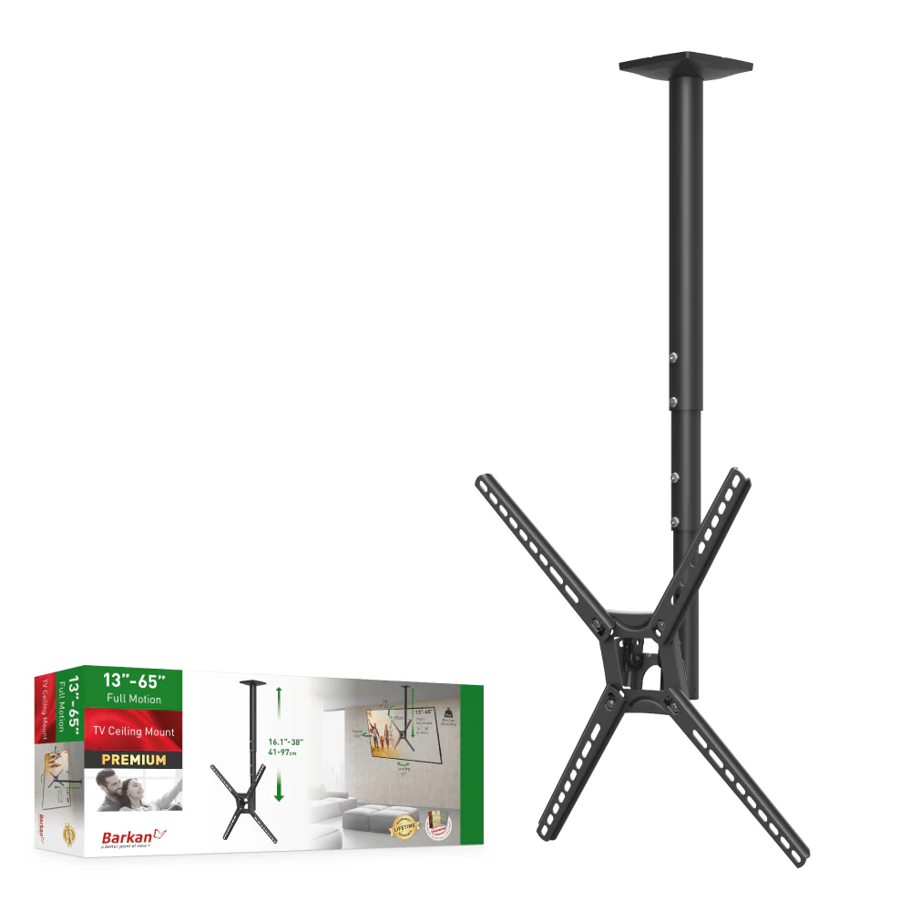 Barkan Full Motion TV Ceiling Mount, 29 - 65 Inch Size, Black - Image 4