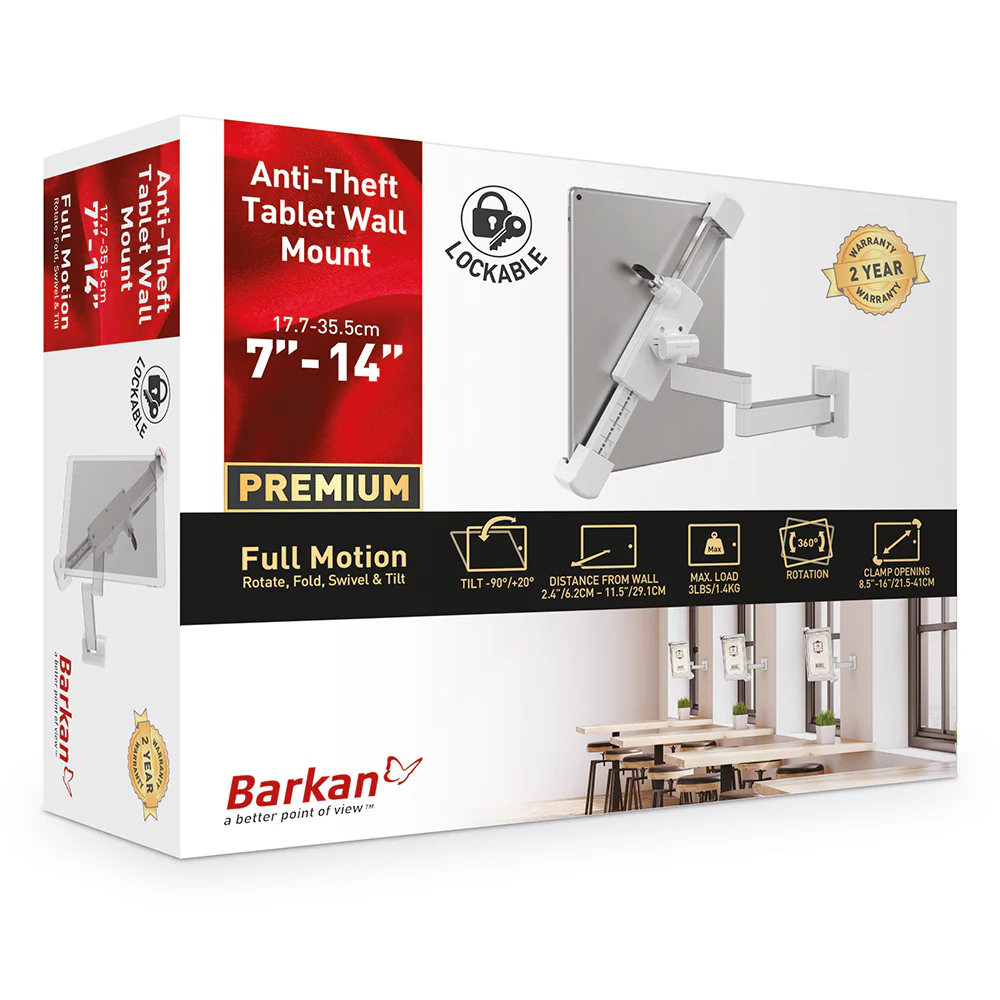 Barkan T72VL 7-14inch Anti-Theft Full Motion Tablet Wall Mount Full Motion - Image 6