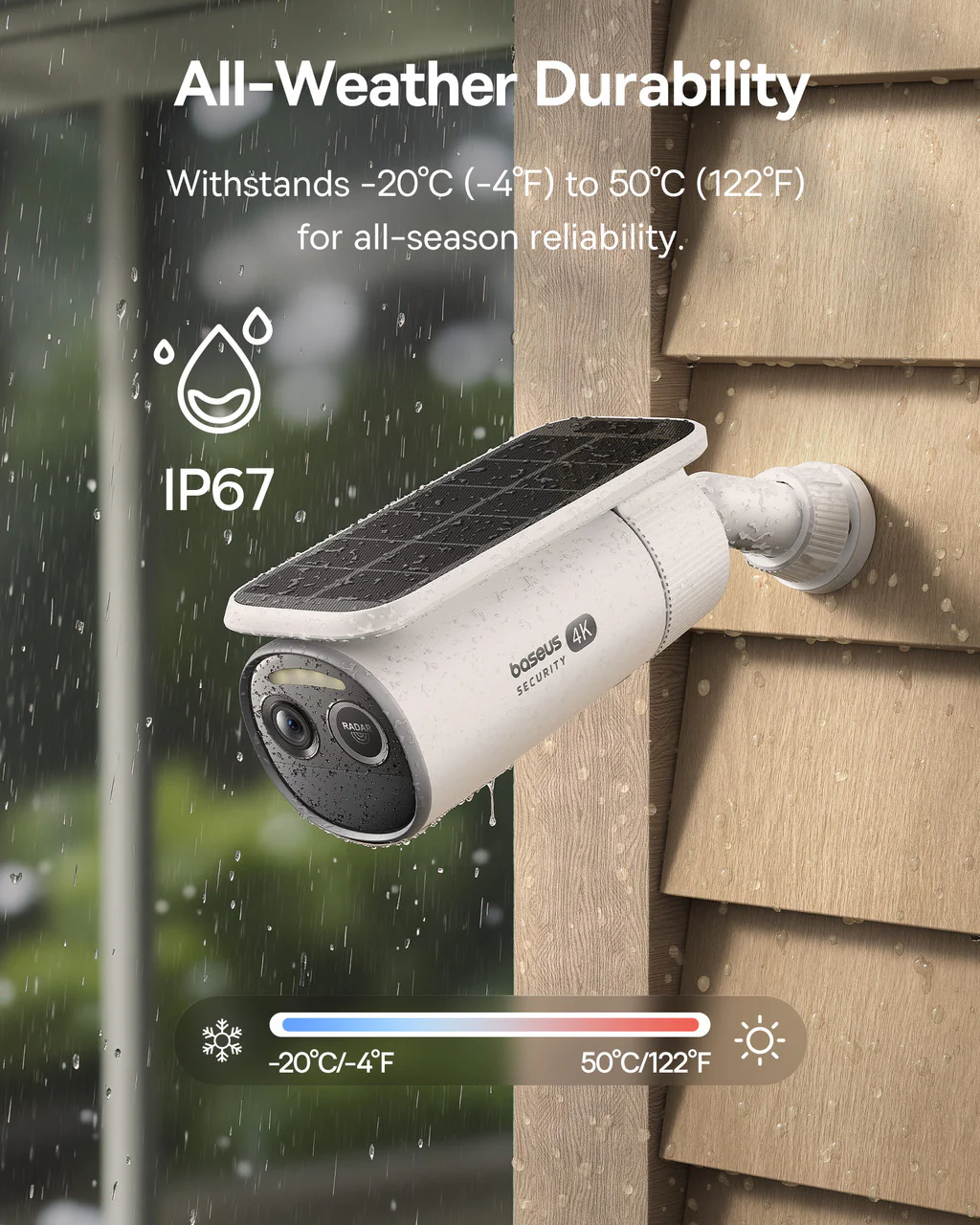 Baseus S2 4K Outdoor Security Camera with Solar Charging IP67 - Image 3