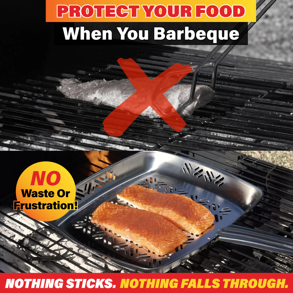 BBQ Grill Pan Non-Stick Stainless Steel Square Pan - Image 4