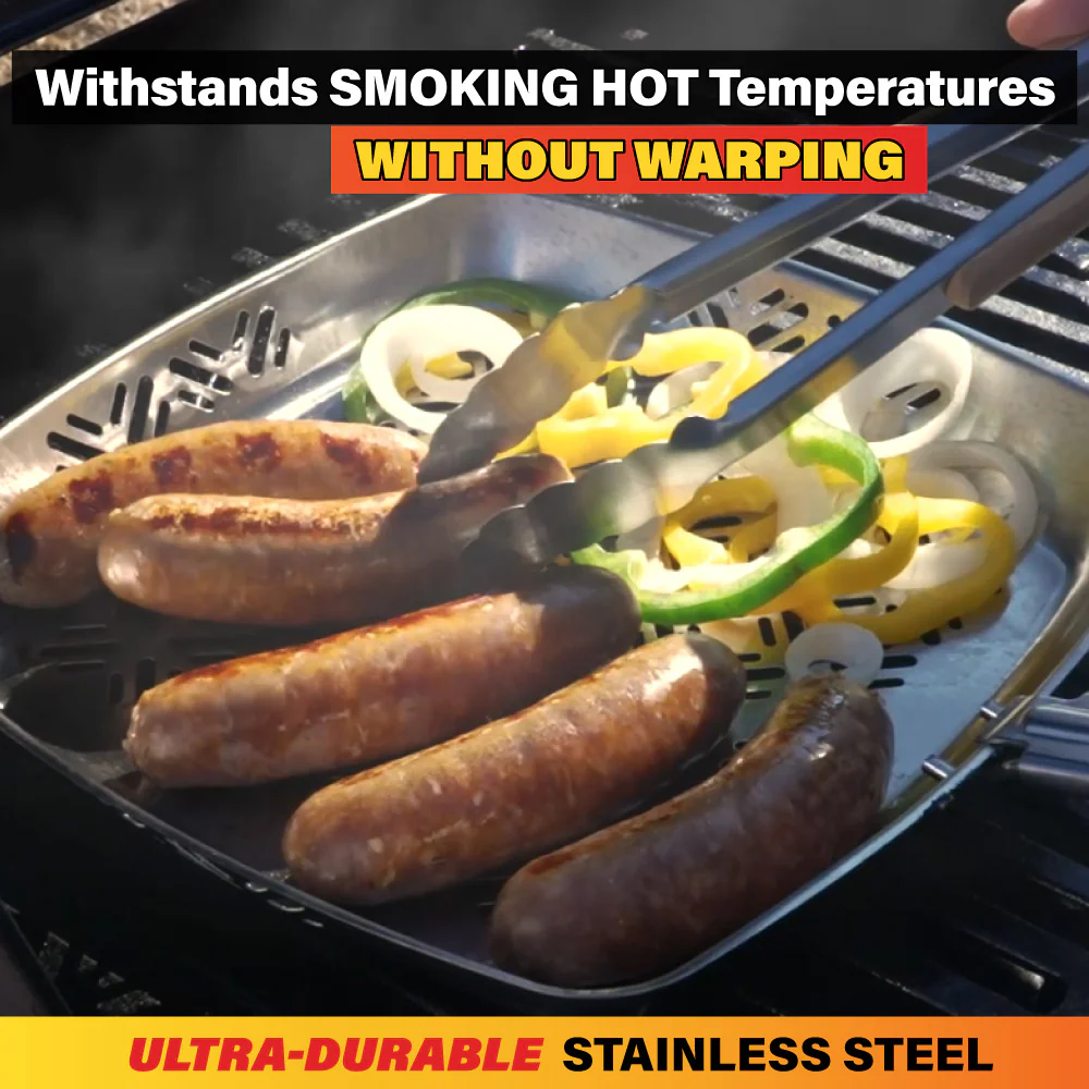 BBQ Grill Pan Non-Stick Stainless Steel Square Pan - Image 5