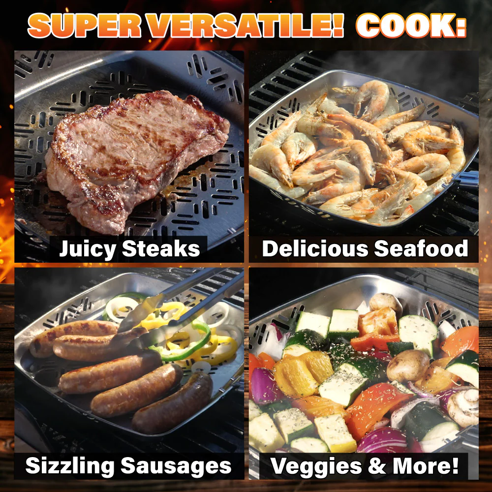 BBQ Grill Pan Non-Stick Stainless Steel Square Pan - Image 8