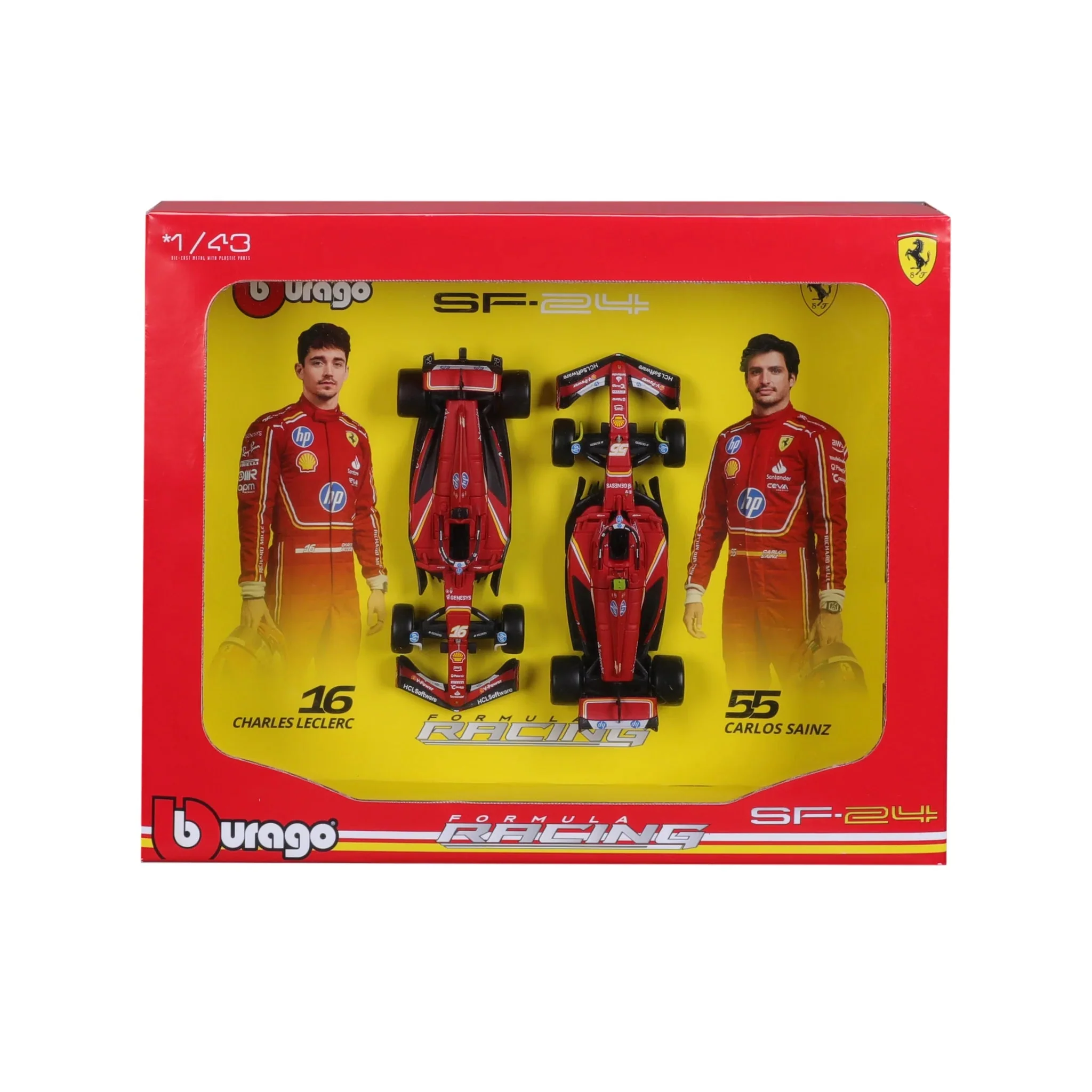 Bburago 1/43 Ferrari SF-24 #16 and #55 Set - Image 2