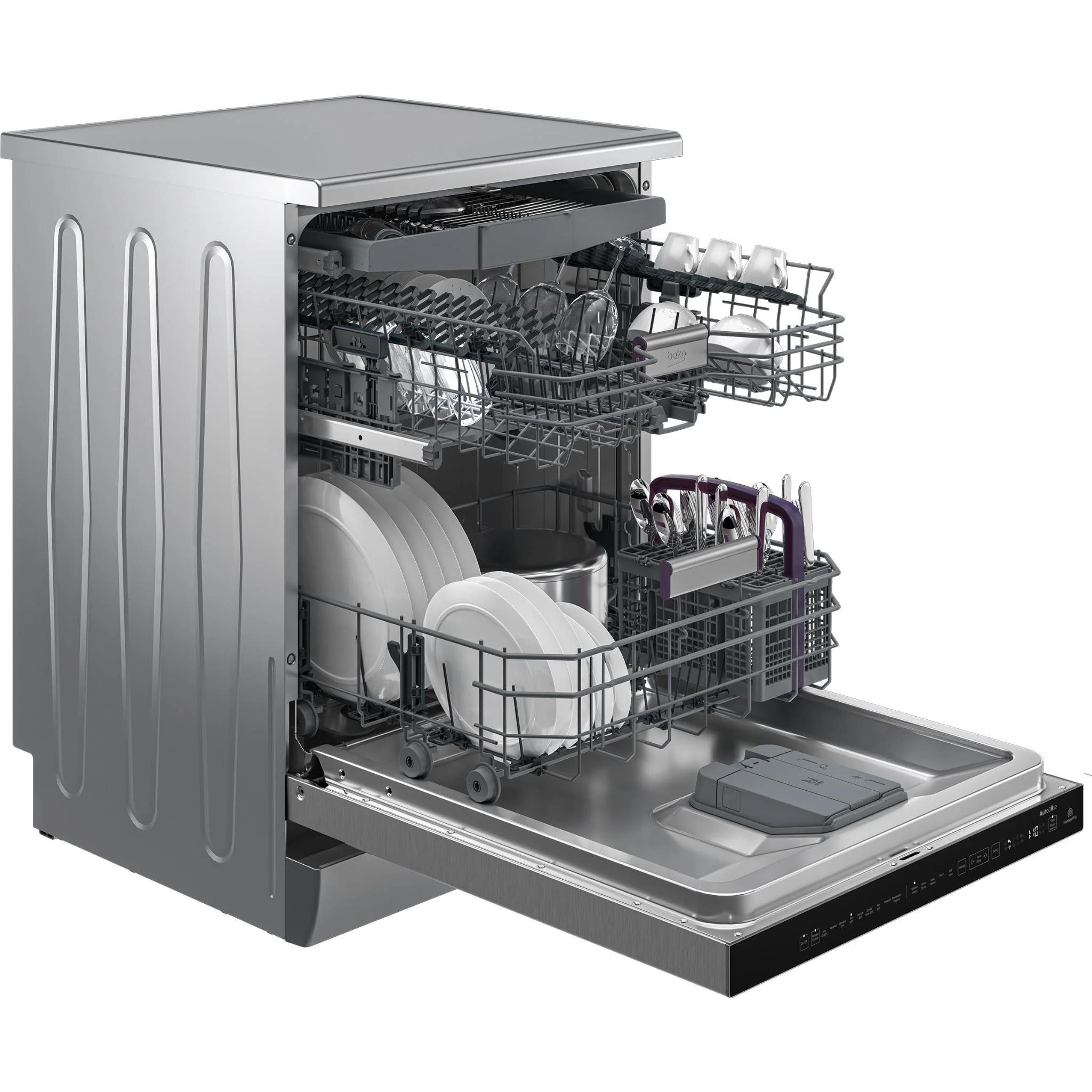 Beko BDF1640AX 16-Place Setting Freestanding Dishwasher (Stainless Steel) - Image 2