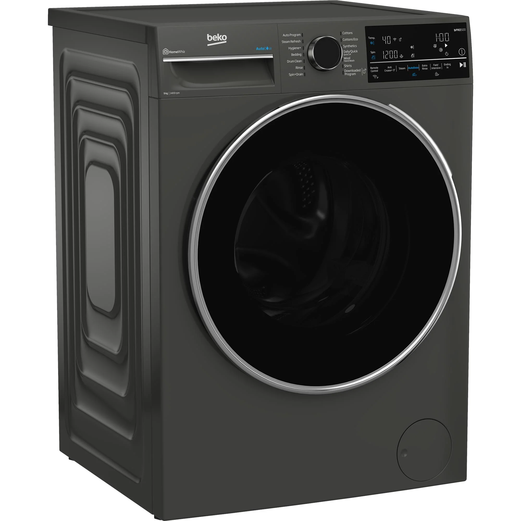 Beko BFLB904ADG 9kg Auto Dose Front Load Washing Machine (Graphite) - Image 2