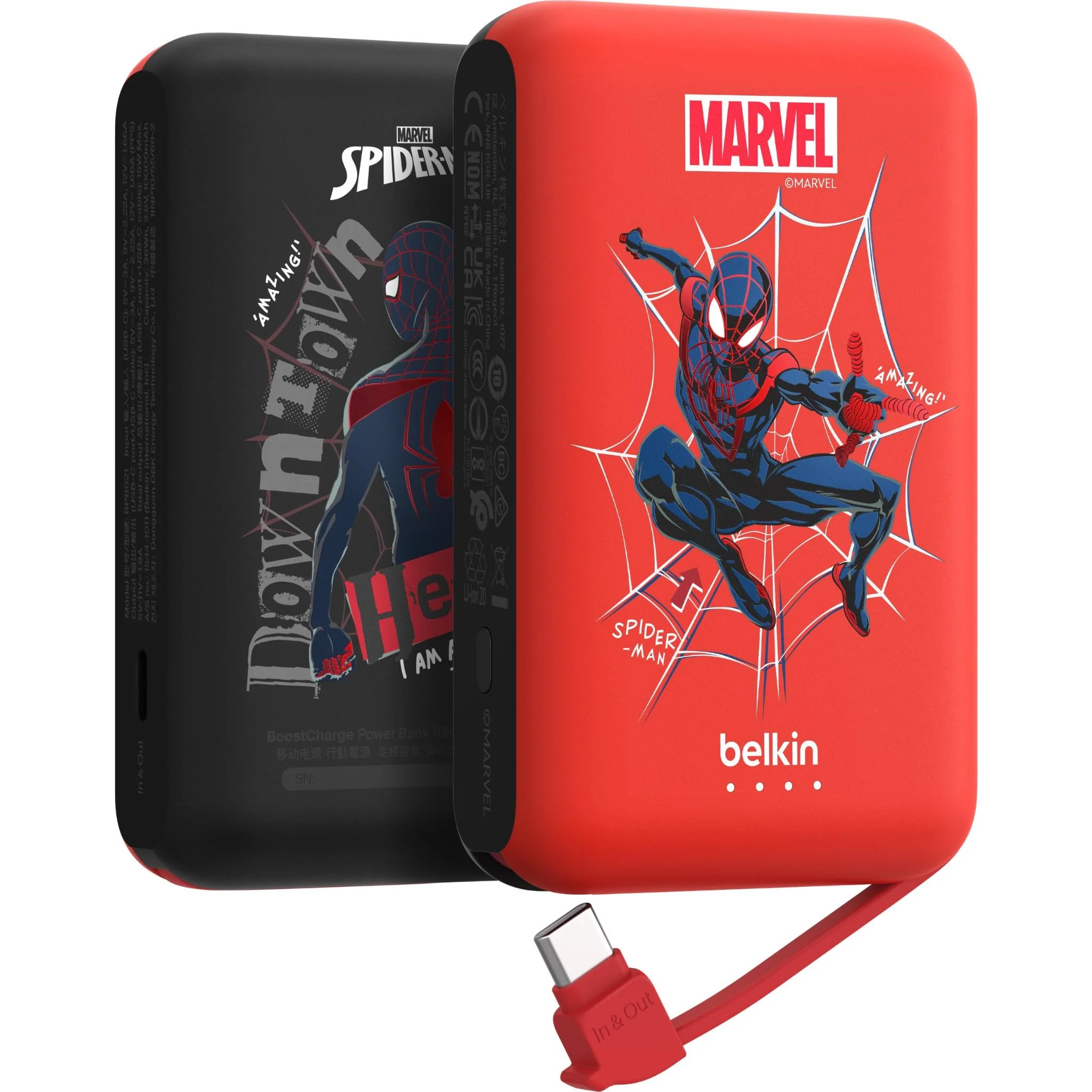 Belkin BoostCharge Power Bank 10K with Integrated Cable (Disney Collection: Marvel Spider-Man) - Image 3