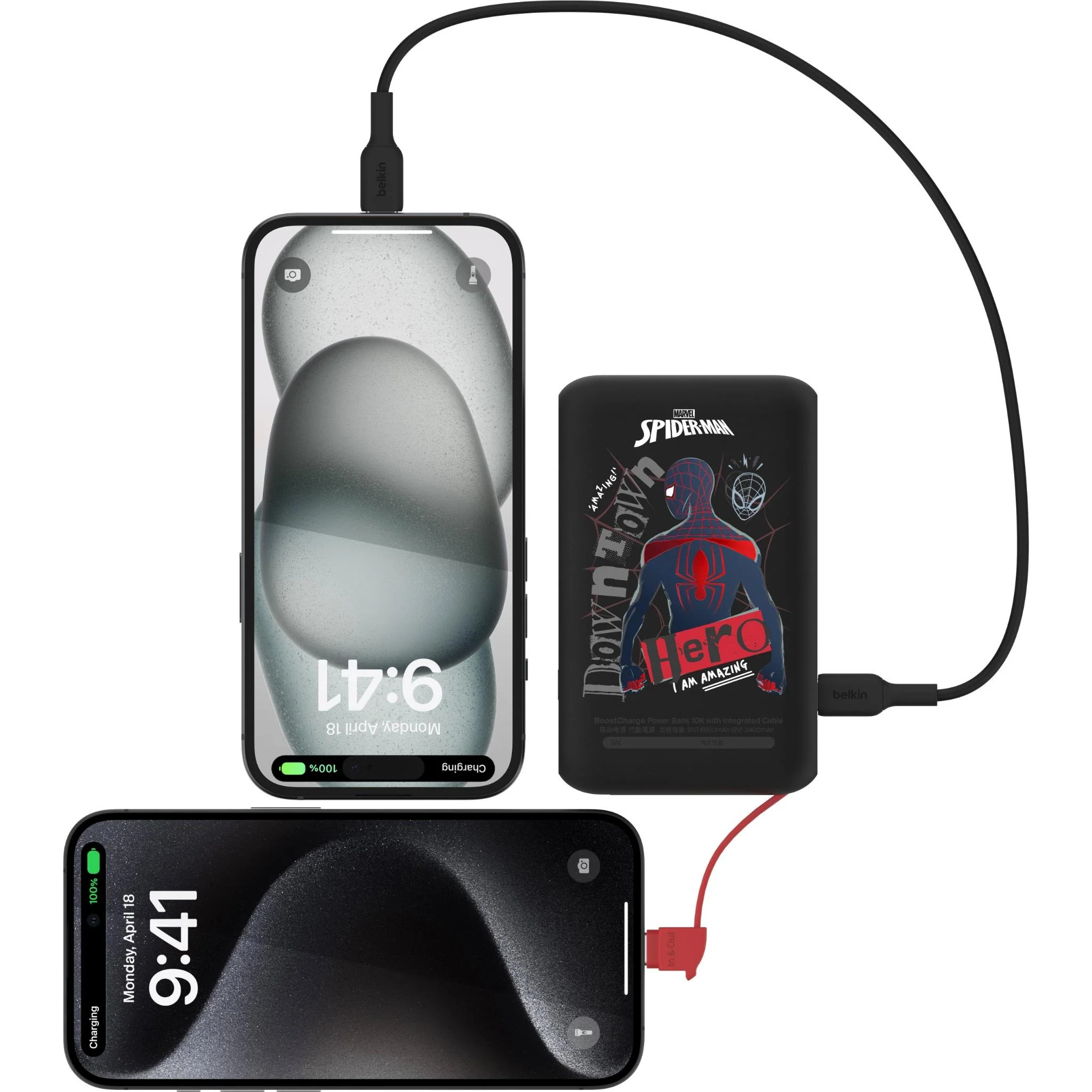 Belkin BoostCharge Power Bank 10K with Integrated Cable (Disney Collection: Marvel Spider-Man) - Image 6