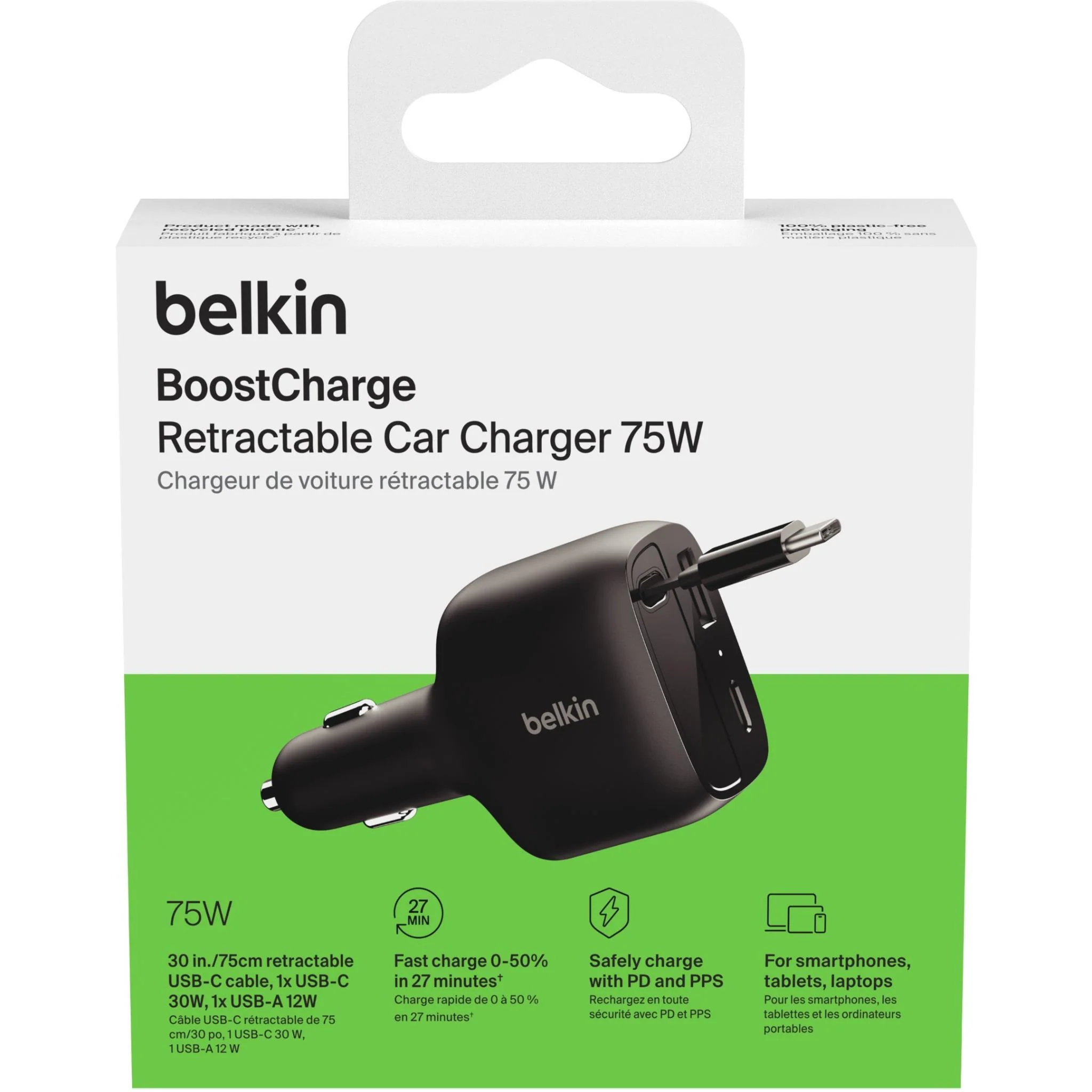 Belkin BoostCharge Retractable Car Charger 75W - Image 8