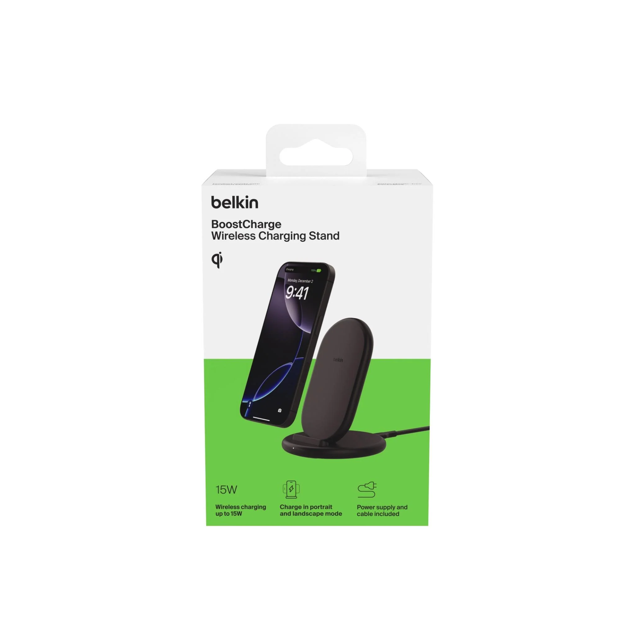 Belkin BoostCharge Wireless Charging Stand 15W with Wall Adapter (Black) - Image 5