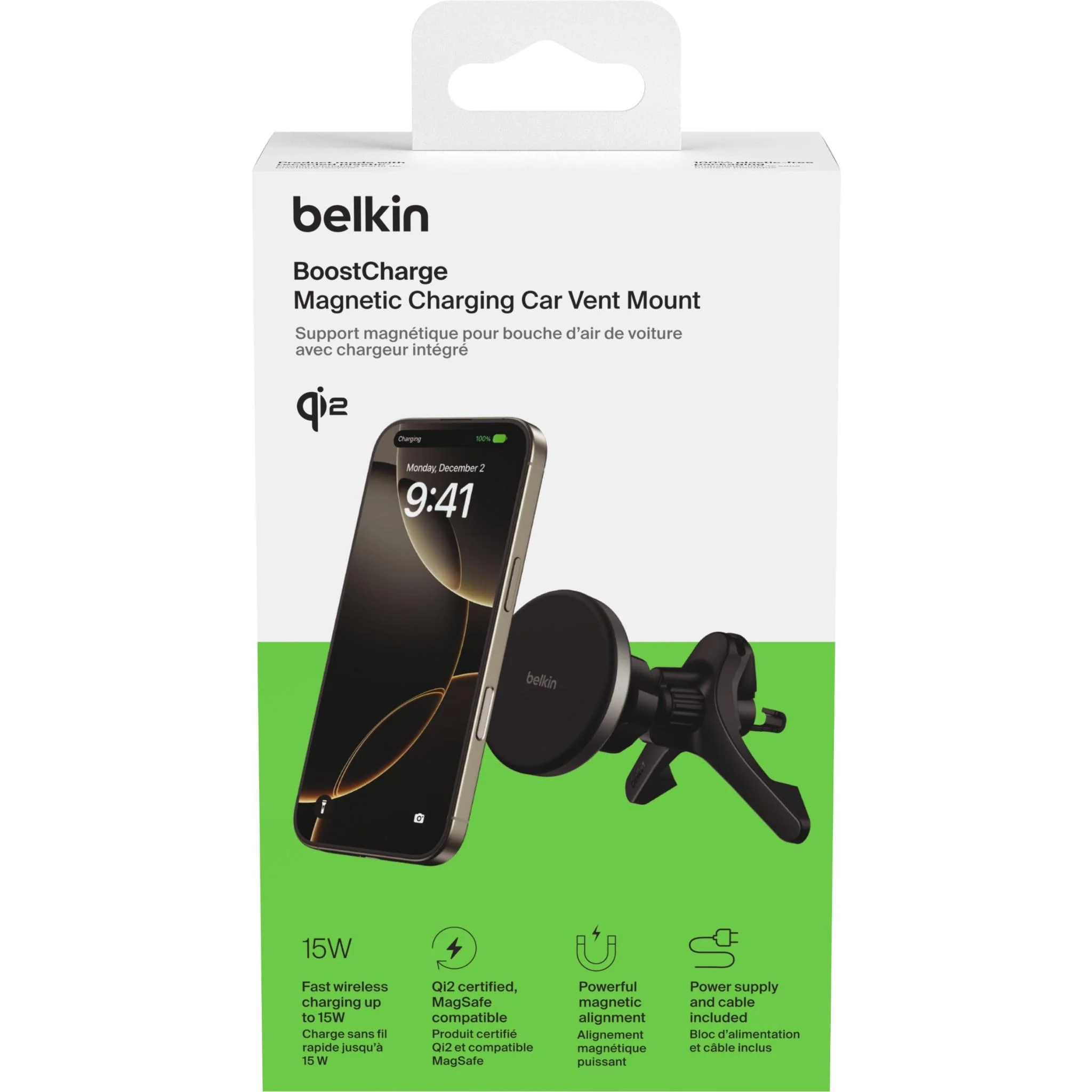 Belkin Qi2 15W Wireless In-Car Vent Mount Charger - Image 6