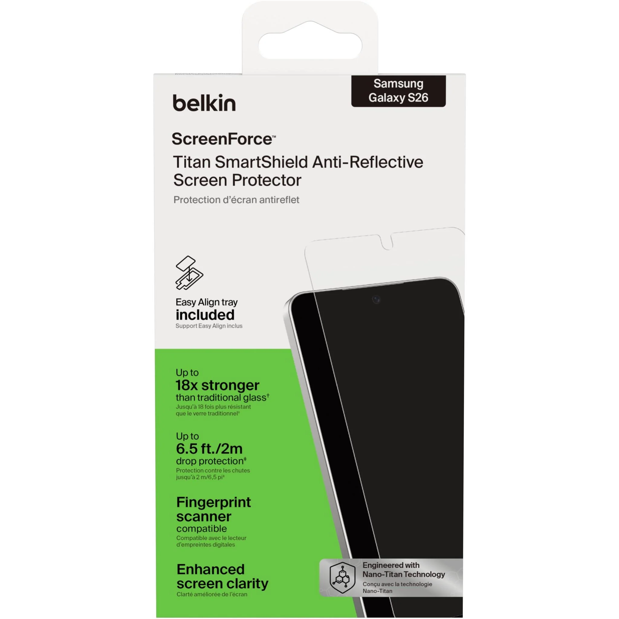 Belkin Titan SmartShield Anti-Reflective Screen Protector for Galaxy S26 - Image 2