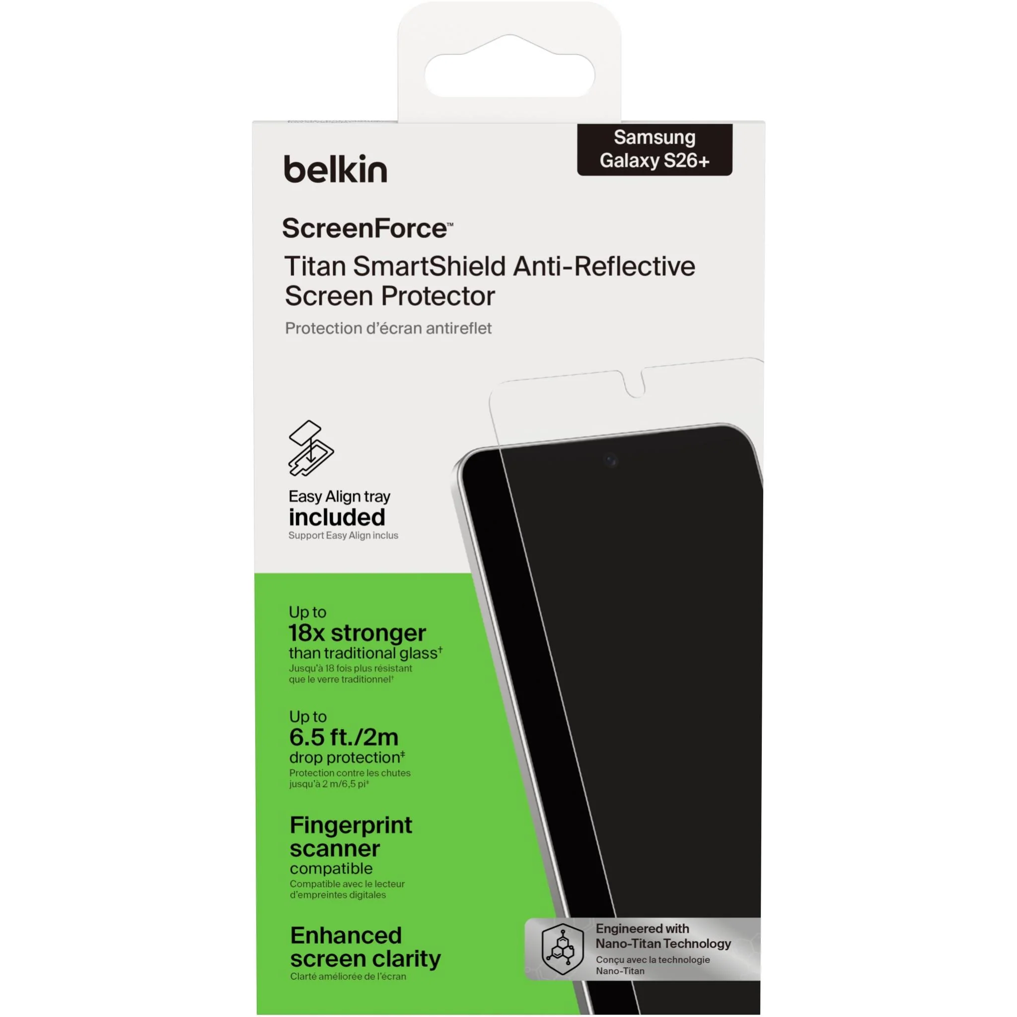 Belkin Titan SmartShield Anti-Reflective Screen Protector for Galaxy S26+ - Image 2