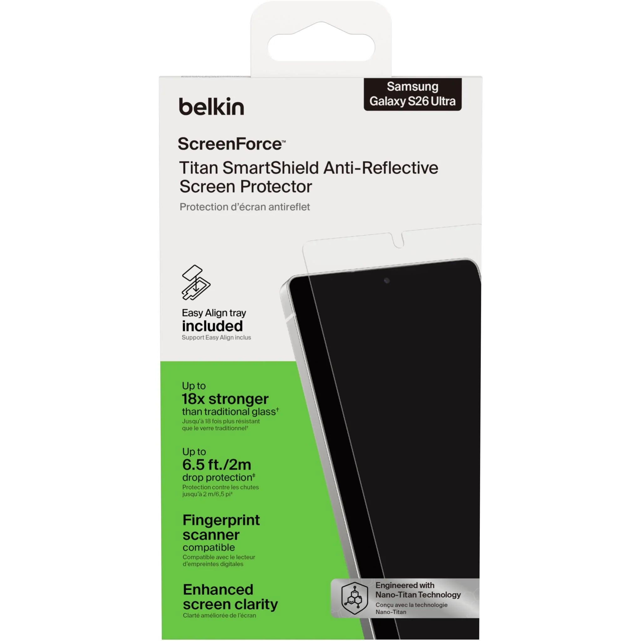 Belkin Titan SmartShield Anti-Reflective Screen Protector for Galaxy S26 Ultra - Image 2