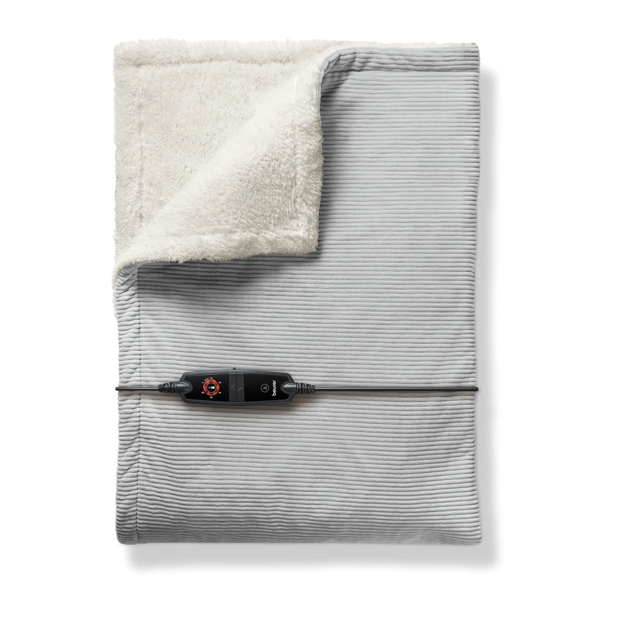 Beurer Corduroy Heated Throw (Light Grey) - Image 2