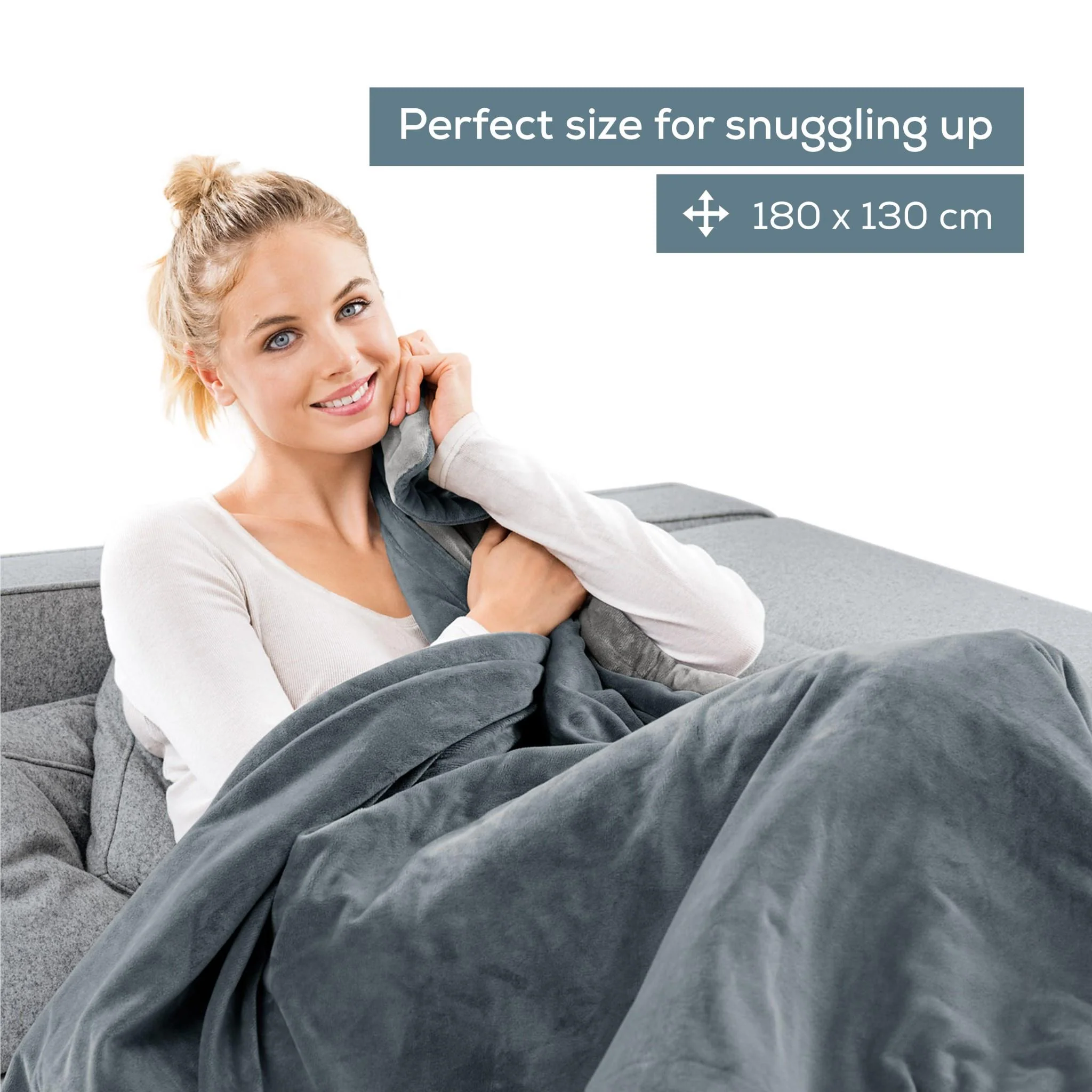 Beurer HD75DG Heated Throw Blanket (Dark Grey) - Image 2
