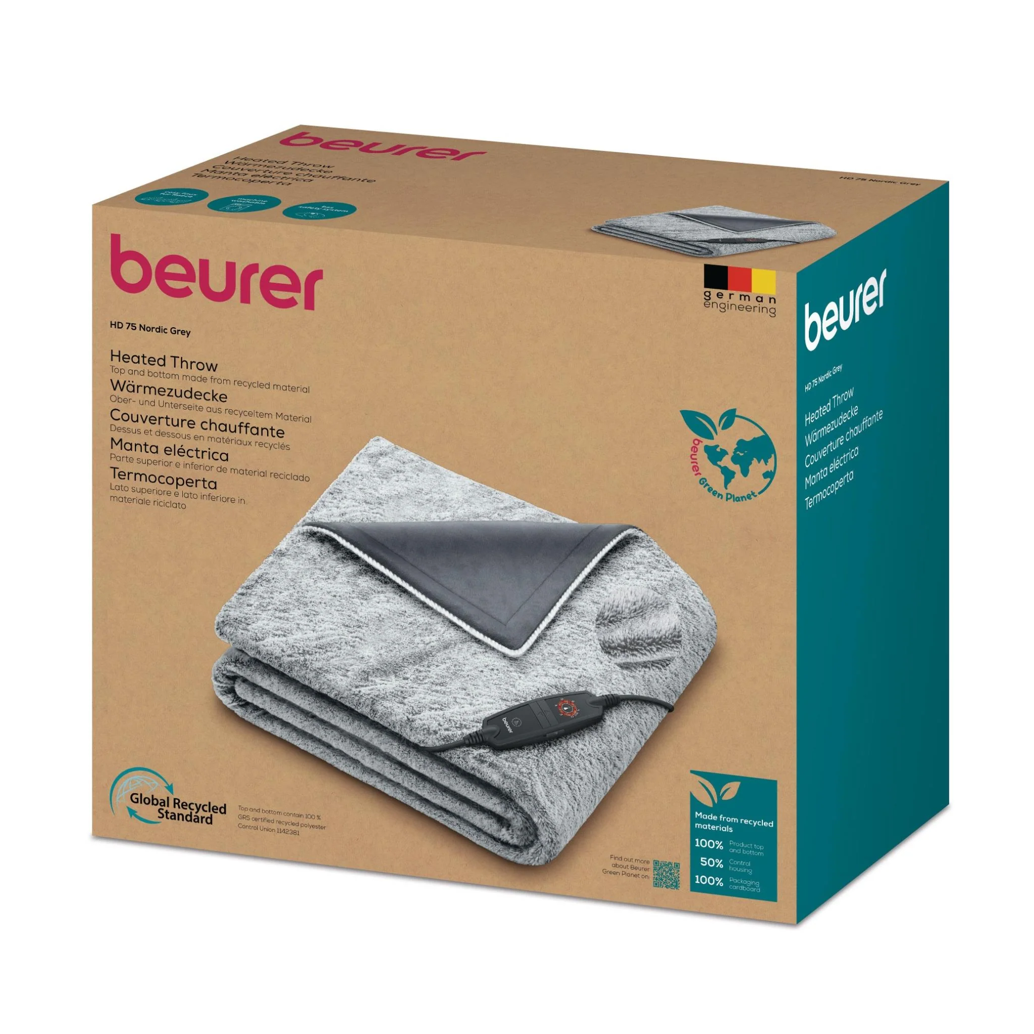 Beurer HD75NGP Super Cosy Heated Throw (Dark Grey) - Image 10