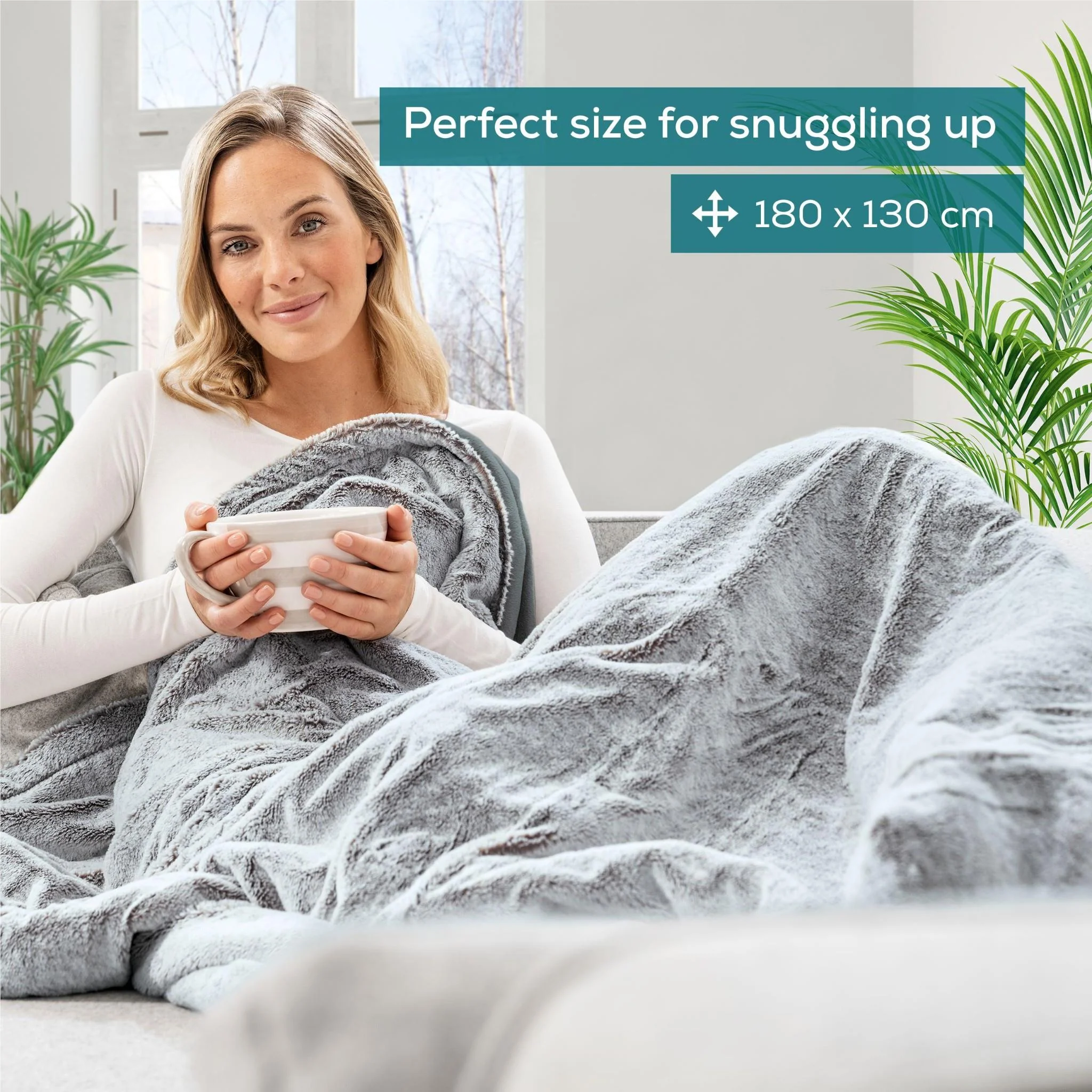Beurer HD75NGP Super Cosy Heated Throw (Dark Grey) - Image 3