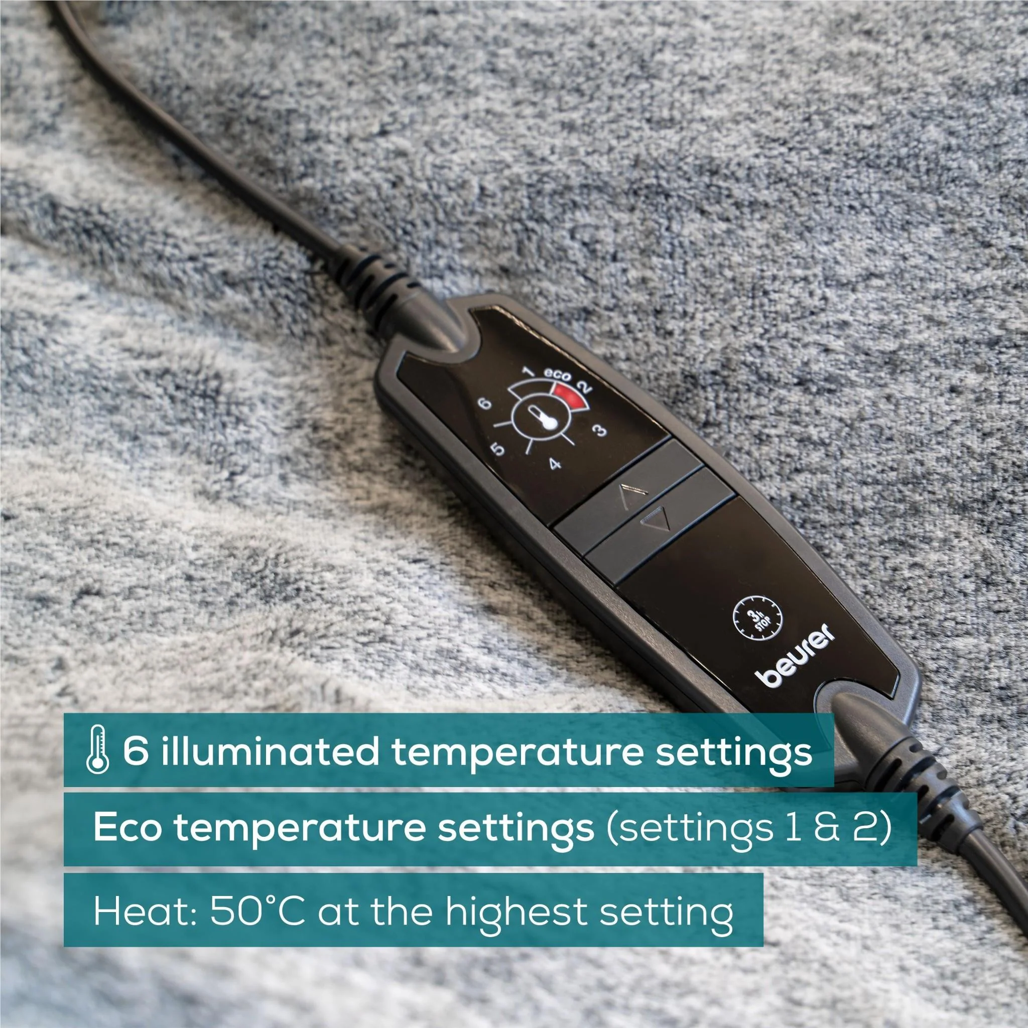 Beurer HD75NGP Super Cosy Heated Throw (Dark Grey) - Image 6
