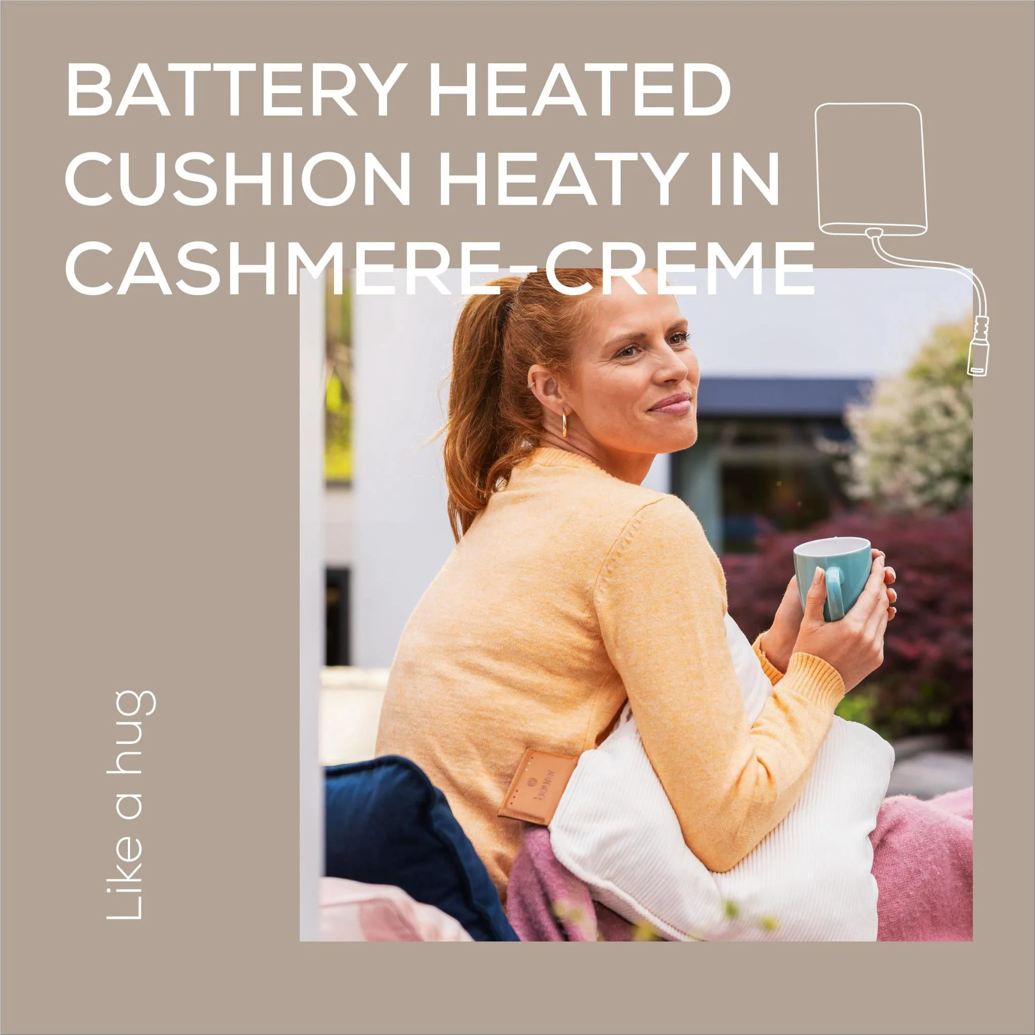 Beurer HK77 Heaty: Rechargeable Heated Cushion (Cashmere Crème) - Image 4