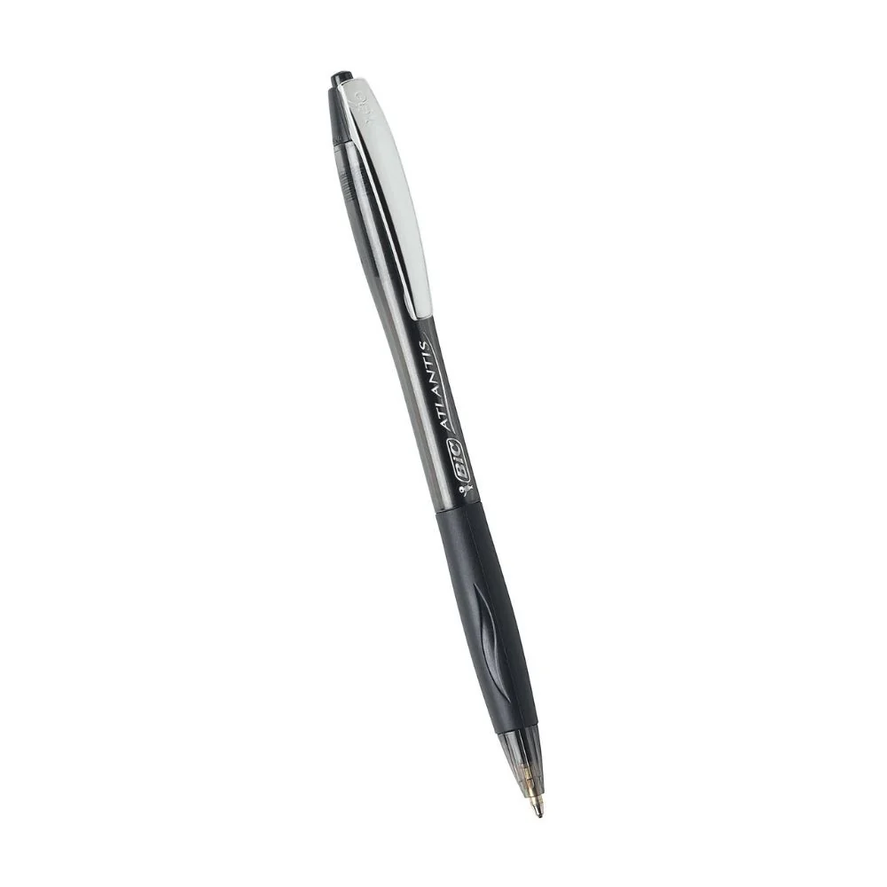 BIC Atlantis Original Medium Retractable Ball Pens [Black] (4-Pack) - Image 3