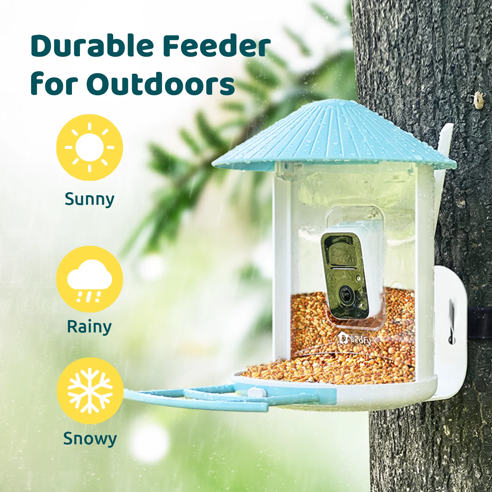 Birdfy Feeder AI Lifetime Free with Solar (Blue) - Image 10