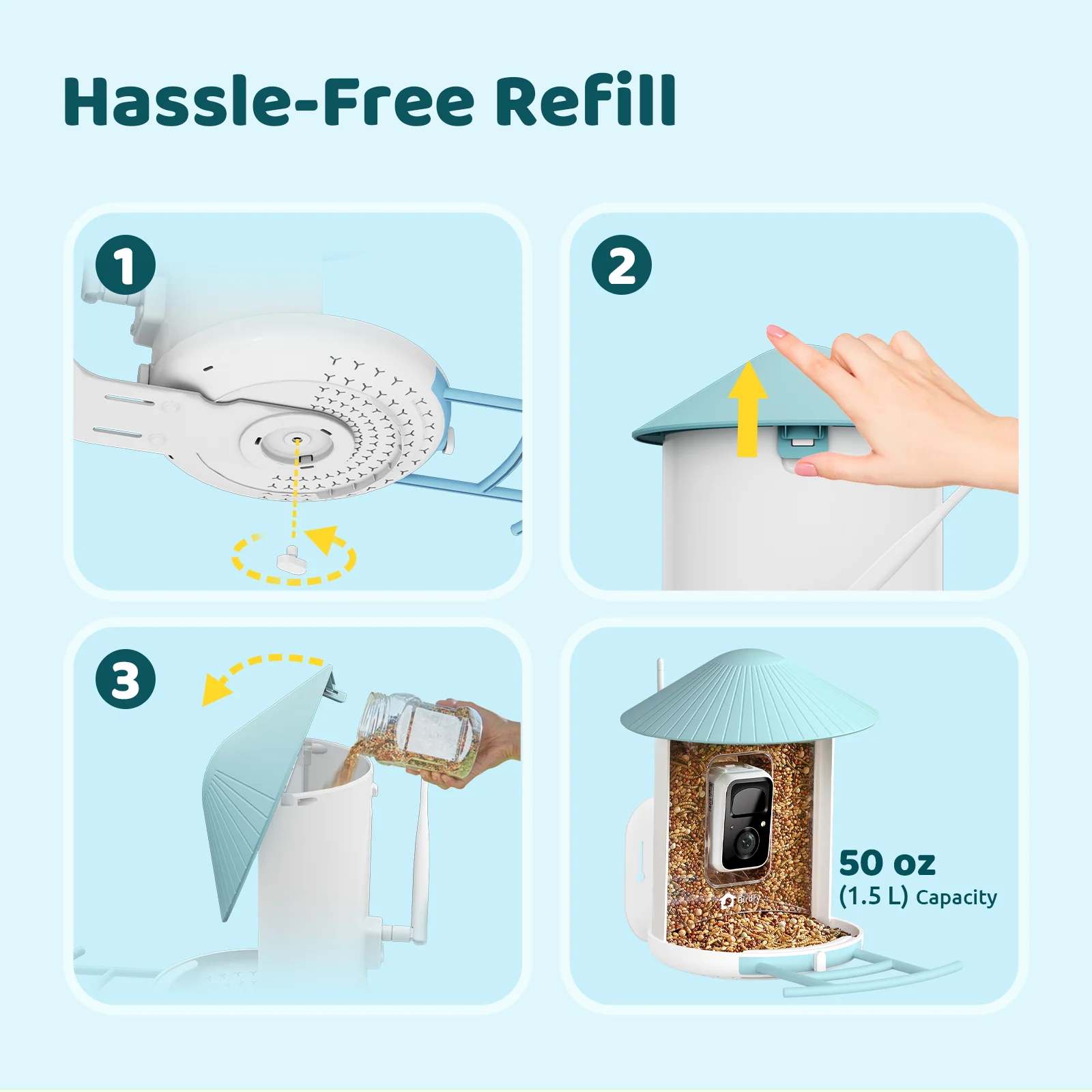 Birdfy Feeder AI Lifetime Free with Solar (Blue) - Image 6