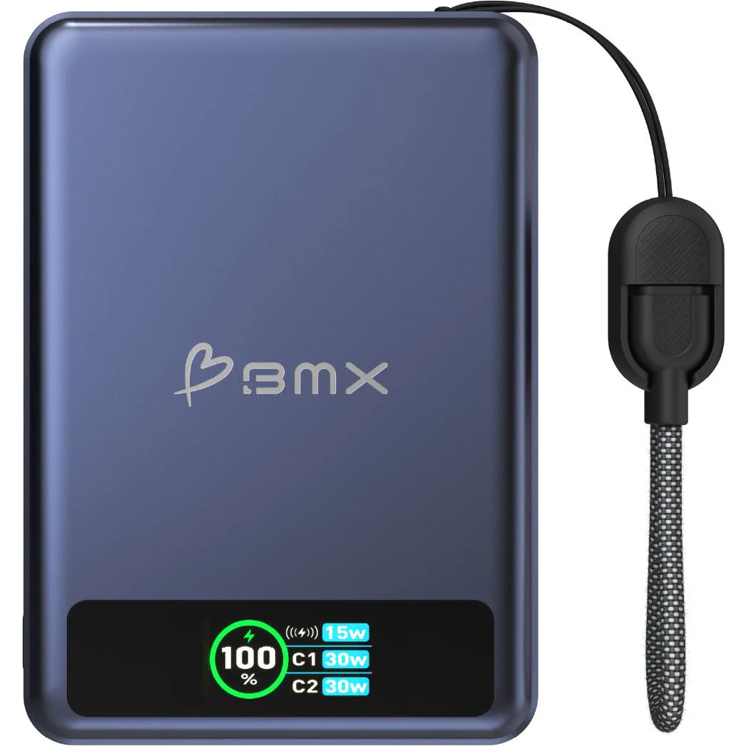 BMX SolidSafe 10K Solid-State Magnetic Power Bank (Blue)