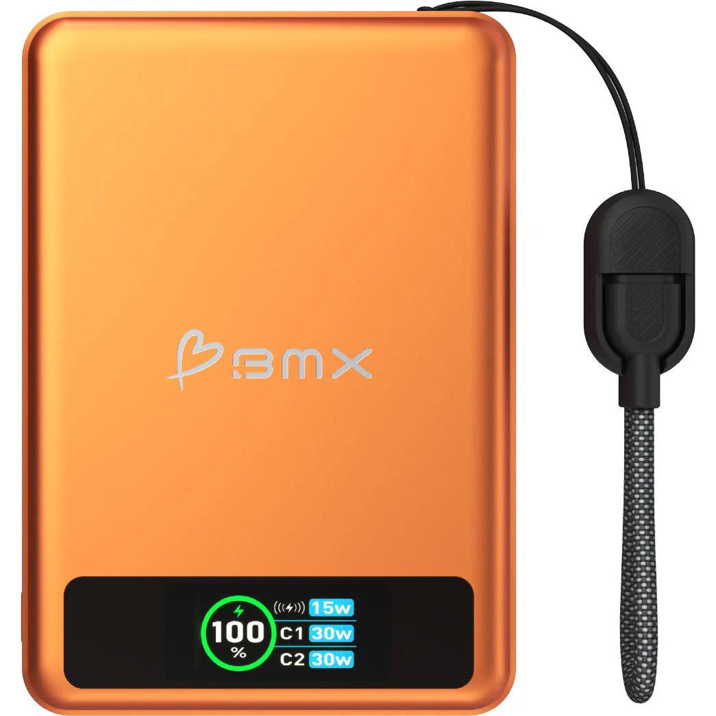 BMX SolidSafe 10K Solid-State Magnetic Power Bank (Orange)