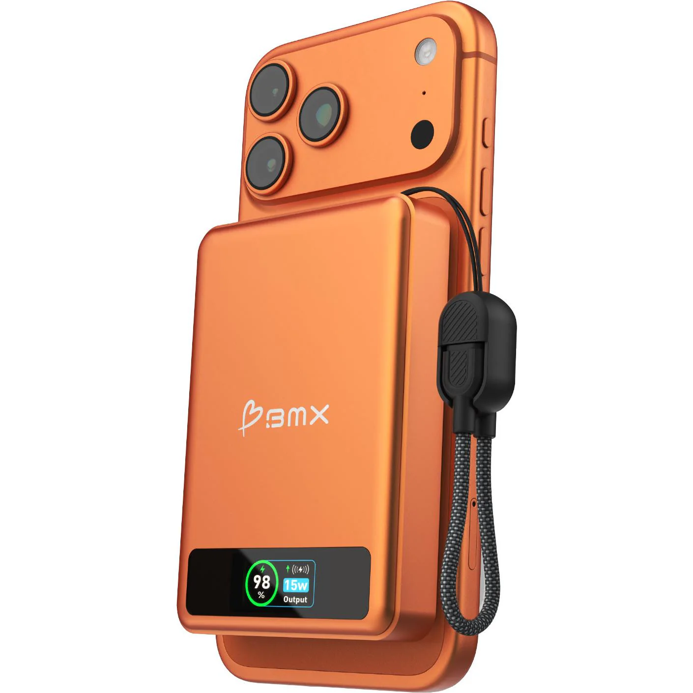 BMX SolidSafe 10K Solid-State Magnetic Power Bank (Orange) - Image 3