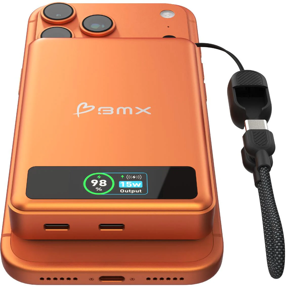 BMX SolidSafe 10K Solid-State Magnetic Power Bank (Orange) - Image 4