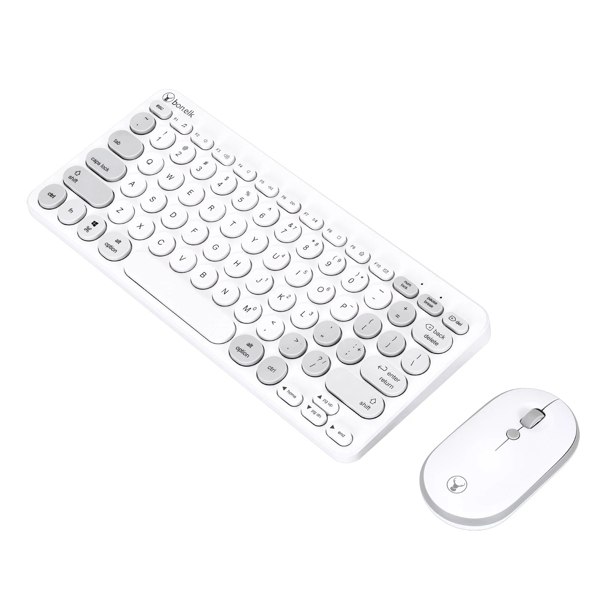 Bonelk KM-383 Wireless Compact Keyboard and Mouse Combo (White) - Image 2