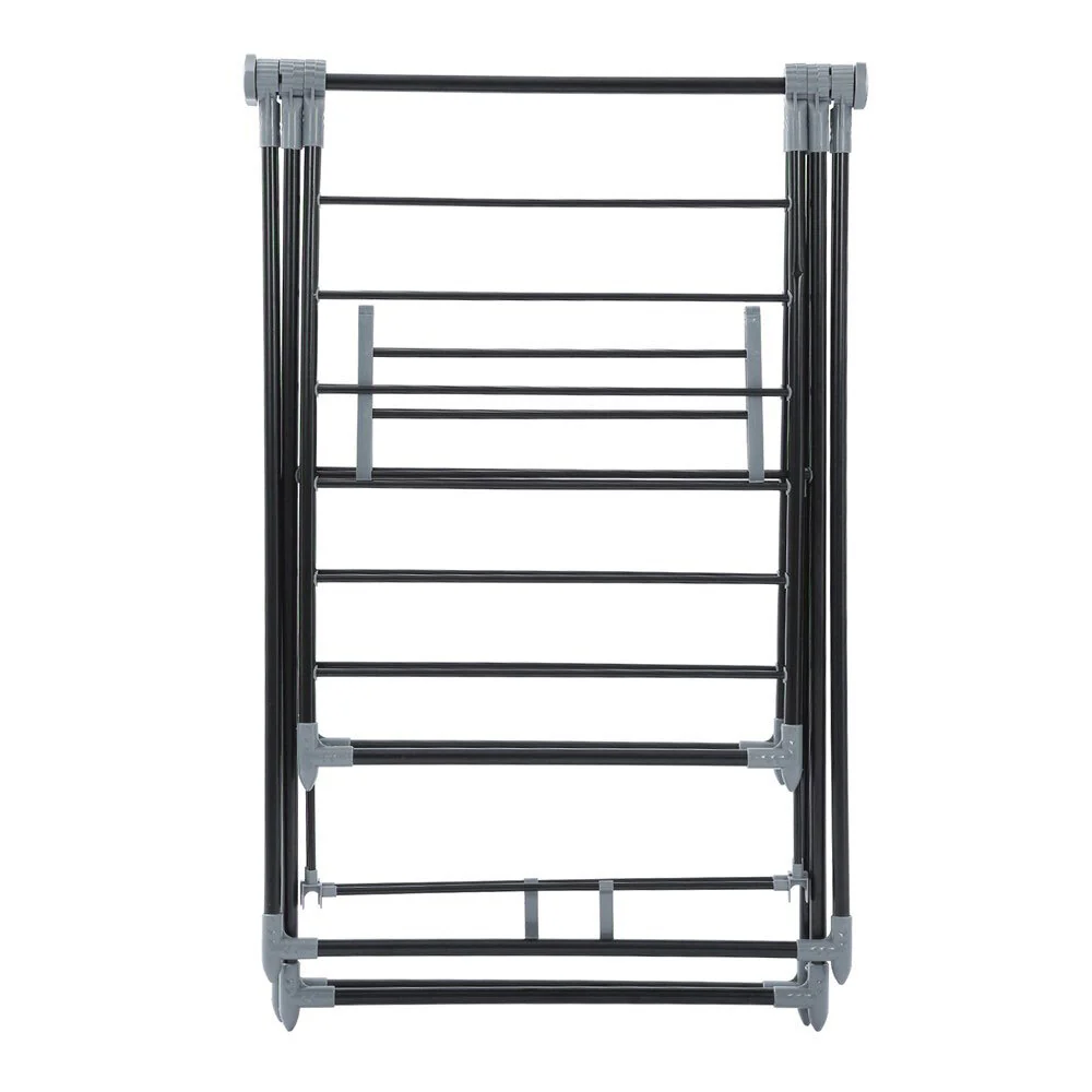 Boxsweden Foldable Clothes Airer with Hanging Rack 155x194cm (Black) - Image 4
