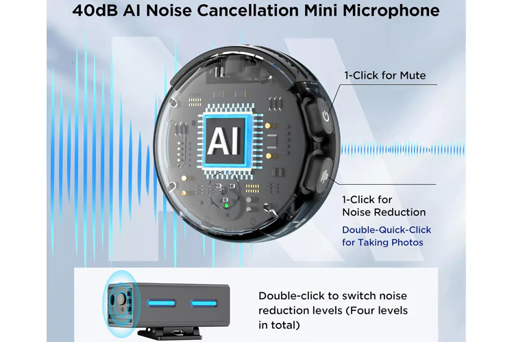 BOYA BOYALINK 3 AI-Powered Wireless Microphone (USB-C / Lightning) - Image 3