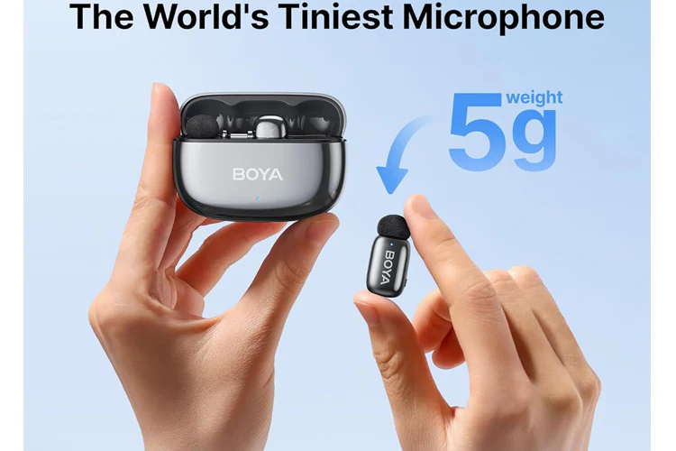 BOYA Mini 2 Wireless Microphone USB-C and Lightning (Black) - Image 4
