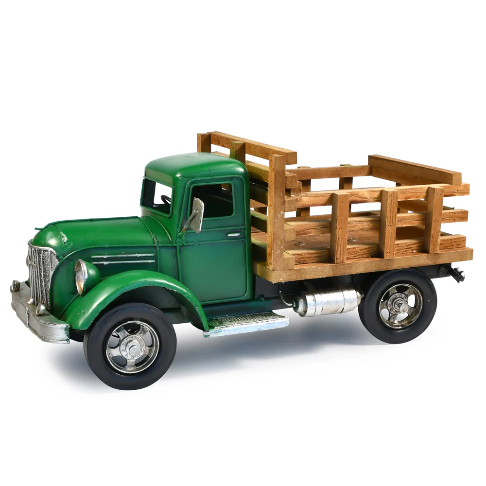Boyle Auto Petit Farm Truck Metal Ornament Figurine 37x17cm (Green) - Image 2